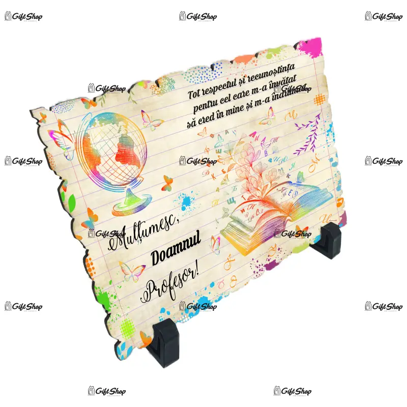 Multumesc domnul profesor, placheta cu mesaj